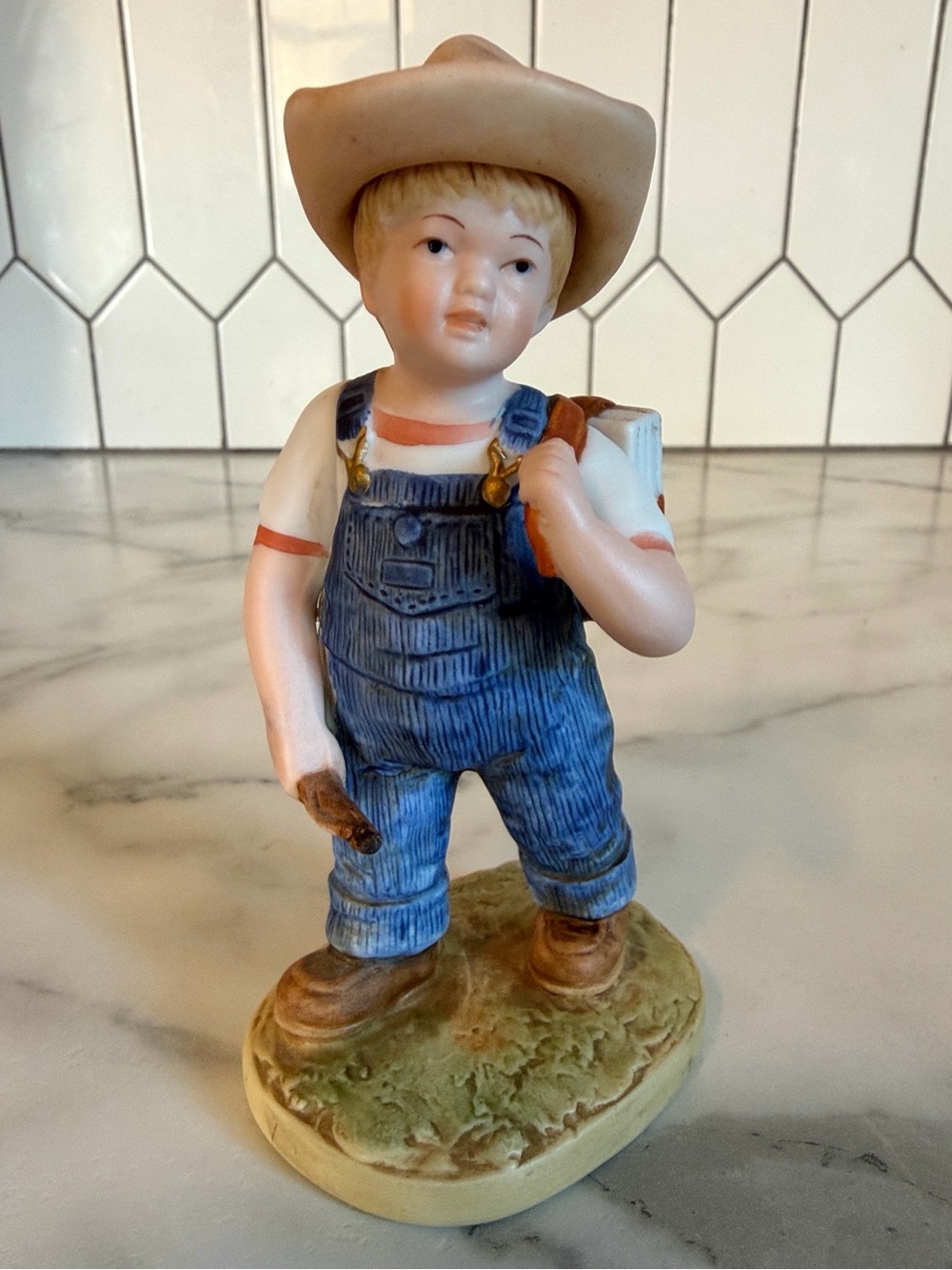 Vintage 1985 Homco Denim Days #1513 Boy with Book Bag